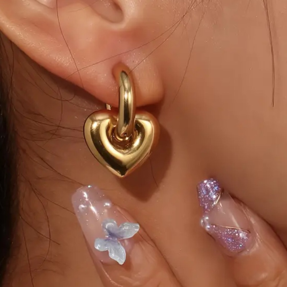 Dainty LOVE Gold Hoop Earrings